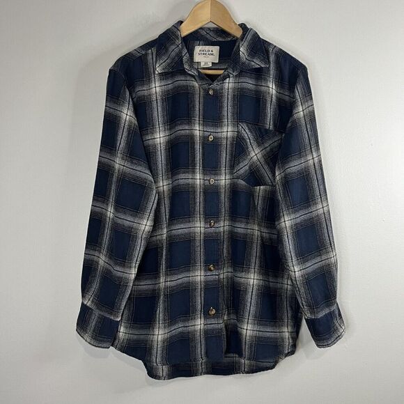 Field And Stream Blue Plaid Flannel Button Up - Picture 1 of 4